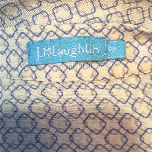 J. McLaughlin Silk Geometric Button Down Tank - Picture 2 of 8